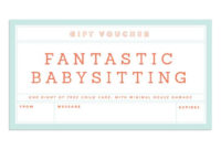 Gift-Giving Made Easy | Babysitting Coupon, Coupon with Amazing Babysitting Certificate Template