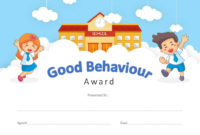 Good Behavior Award Powerpoint Certificate – Pslides pertaining to Good Behaviour Certificate Templates