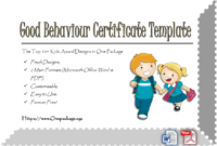 Good Behaviour Certificate Template: 10+ Kids Awards Free pertaining to Good Behaviour Certificate Templates