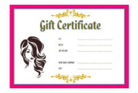 Hair Salon Gift Certificate Template Free Printable 6 with Fantastic Free Spa Gift Certificate Templates For Word