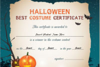 Halloween Best Costume Certificate Templates | Word intended for Best Costume Certificate Printable Free 9 Awards