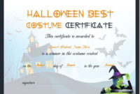 Halloween Best Costume Certificate Templates | Word throughout Best Dressed Certificate