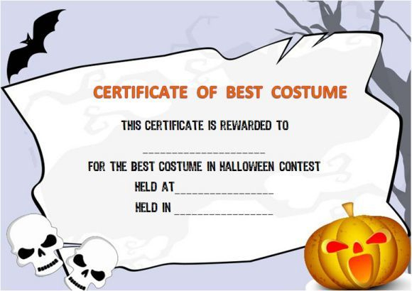 Halloween Costume Award Certificate Template | Halloween intended for Top Best Costume Certificate Printable Free 9 Awards