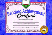 Hayes Reading Achievement Certificate, 8-1/2 X 11 In pertaining to Reading Certificate Template Free