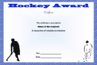 Hockey Certificate Templates (2) – Templates Example for Fascinating Best Coach Certificate Template Free 9 Designs