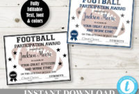 Instant Download Printable Football 8.5X11 Certificate intended for Bowling Certificate Template Free 8 Frenzy Designs