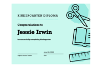 Kindergarten Diploma Certificate throughout Printable Kindergarten Diploma Certificate