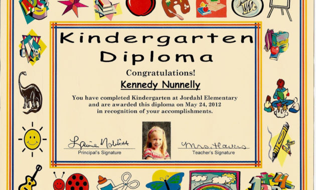 Kindergarten Graduation Certificate | Of 1 Certificate Pre for Pre Kindergarten Diplomas Templates Printable Free