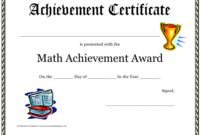 Math Achievement Award Certificate Template Download throughout Top Math Award Certificate Templates