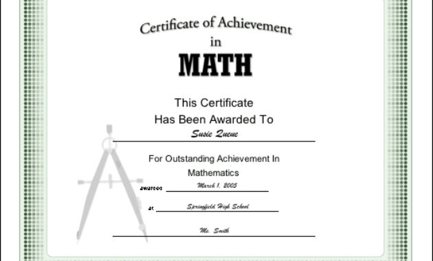 Math Achievement Printable Certificate | Certificate Of in Social Studies Certificate Templates