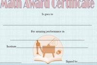 Math Award Certificate Template – Free 10+ Best Ideas regarding Outstanding Volunteer Certificate Template
