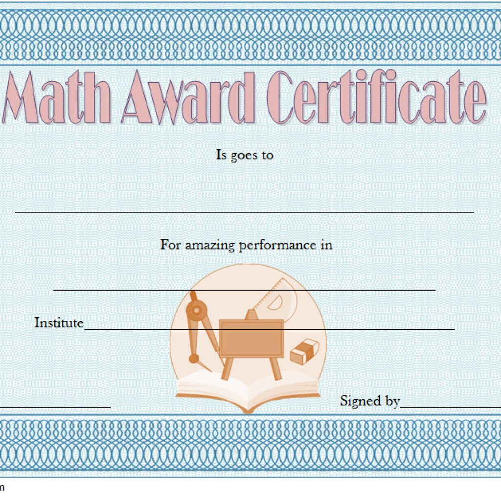 Math Award Certificate Template - Free 10+ Best Ideas regarding Outstanding Volunteer Certificate Template