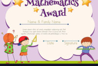 Mathematics Certificate With Student In Background pertaining to Math Award Certificate Templates