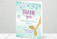 Mermaid Baby Shower Thank You Card Template Diy Thank You throughout Fantastic Baby Shower Gift Certificate Template