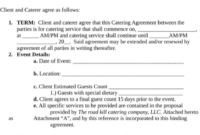 New Catering Service Contract Template