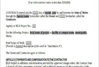 New Construction Project Manager Contract Template