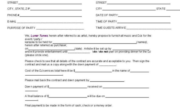New Dj Contract Agreement Template