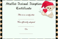 New Stuffed Animal Adoption Certificate Editable Templates with regard to Stuffed Animal Birth Certificate Templates