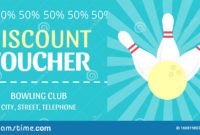 Pastel Discount Voucher With White Pins And Yellow Ball for Bowling Certificate Template Free 8 Frenzy Designs