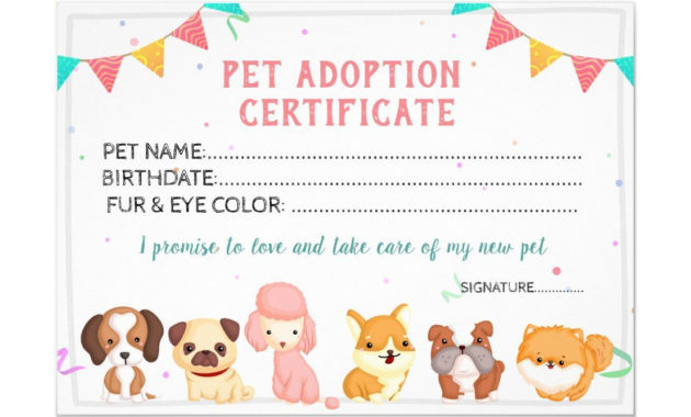 Pet Adoption Certificate Template | Zazzle | Pet inside Pet Adoption Certificate Editable Templates