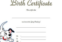 Pet Birth Certificate Template Free (7+ Editable Designs) inside Stuffed Animal Birth Certificate Template 7 Ideas