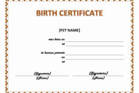 Pet Birth Certificate Template - Ms Word Templates with Rabbit Adoption Certificate Template 6 Ideas Free