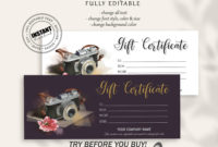 Photography Gift Certificate Template Photo Session within Photography Session Gift Certificate