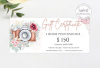 Photography Gift Certificate Template Printable Photo throughout Fantastic Photography Session Gift Certificate