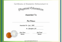 Physical Education Academic Certificate Printable Certificate intended for Pe Certificate Templates