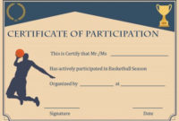 Pin On Basketball Participation Certificate intended for Stunning Basketball Tournament Certificate Template Free