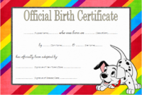 Pin On Puppy Birth Certificate Free Printable with Pet Birth Certificate Template 24 Choices