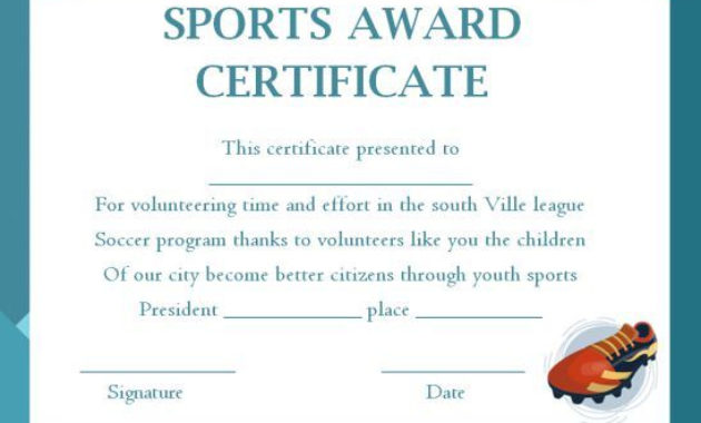 Pin On Sports Certificate Template with regard to Sportsmanship Certificate Template