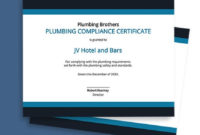 Plumbing Compliance Certificate Template – Word (Doc intended for Simple Certificate Of Compliance Template 7 Docs Free