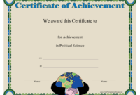 Political Science Achievement Certificate Template intended for Amazing Science Fair Certificate Templates