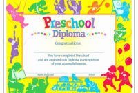 Preschool Diploma Template Word In 2020 | Preschool throughout Best Preschool Graduation Certificate Free Printable