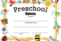 Preschool Graduation Certificate Editable Free / 123 in Awesome 7 Kindergarten Diploma Certificate Templates Free