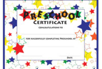 Preschool Graduation Certificate Template Free – Best for 7 Kindergarten Diploma Certificate Templates Free