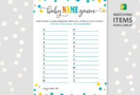 Printable Baby Name Race Game Template Pdf Cards Confetti intended for Baby Shower Game Winner Certificate Templates