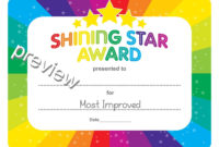 Printable - Kids Most Improved Kindergarten And Elementary within Best Star Reader Certificate Templates