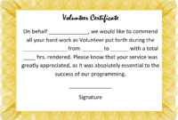 Printable Volunteering Certificate Template Free [Word throughout Fantastic Outstanding Volunteer Certificate Template