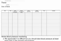 Professional Blood Pressure Log Template