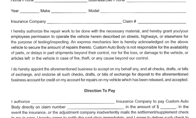 Professional Car Accident Payment Contract Template