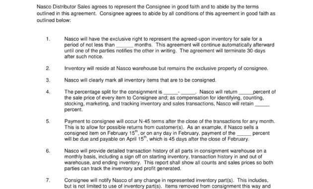 Professional Consignment Sales Contract Template