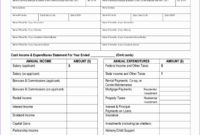 Professional Detailed Personal Financial Statement Template