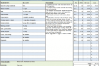 Professional Food Cost Template