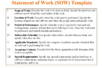 Professional Procurement Statement Of Work Template