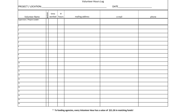 Professional Work Hours Log Template