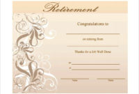 Retirement Certificate Template | Certificate Templates in Amazing Retirement Certificate Templates