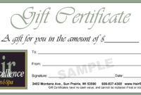 Salon Gift Certificate Templates ~ Addictionary with Fantastic Free Spa Gift Certificate Templates For Word