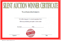 Silent Auction Certificate Template: 10+ New Designs 2019 in Outstanding Effort Certificate Template